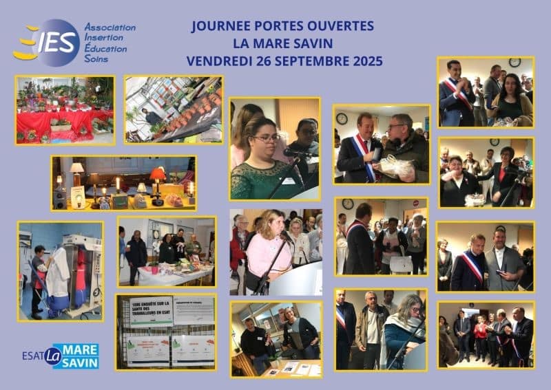 Retour sur la Journée Portes Ouvertes de l'ESAT DE LA MARE SAVIN Retour sur la Journée Portes Ouvertes de l'ESAT DE LA MARE SAVIN à Trappes : une opportunité pour les familles, les partenaires de découvrir l'ensemble des activités de l'établissement,